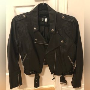 H&M Black Faux Leather Jacket - NWOT